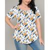 imageOFEEFAN Womens T Shirts Short Sleeve Pleated Dressy Casual Scooped Neck Summer Tops Blouses2floral Yellow