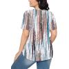 imageOFEEFAN Womens T Shirts Short Sleeve Pleated Dressy Casual Scooped Neck Summer Tops Blouses3tiedye Brown