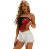 imageOFEEFAN Tube Tops for Women Floral Printed Summer Beach Vacation Outfits 2025 Ttrendy FashionAfloral Red H