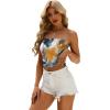 imageOFEEFAN Tube Tops for Women Floral Printed Summer Beach Vacation Outfits 2025 Ttrendy FashionAfloral White B