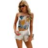 imageOFEEFAN Tube Tops for Women Floral Printed Summer Beach Vacation Outfits 2025 Ttrendy FashionAfloral White B