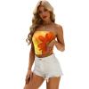 imageOFEEFAN Tube Tops for Women Floral Printed Summer Beach Vacation Outfits 2025 Ttrendy FashionAfloral Yellow I