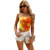 imageOFEEFAN Tube Tops for Women Floral Printed Summer Beach Vacation Outfits 2025 Ttrendy FashionAfloral Yellow I