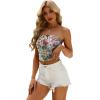 imageOFEEFAN Tube Tops for Women Floral Printed Summer Beach Vacation Outfits 2025 Ttrendy FashionBfloral Green