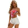 imageOFEEFAN Tube Tops for Women Floral Printed Summer Beach Vacation Outfits 2025 Ttrendy FashionBfloral Pink E