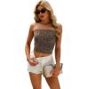 imageOFEEFAN Tube Tops for Women Floral Printed Summer Beach Vacation Outfits 2025 Ttrendy FashionDcheetah Print