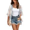 imageOFEEFAN Beach Cover Ups for Women 34 Length Sleeve Womens Tops Summer Cardigan Casual Blouses Loose FitB Tiedye