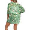imageOFEEFAN Beach Cover Ups for Women 34 Length Sleeve Womens Tops Summer Cardigan Casual Blouses Loose FitGreen Yellow Rose
