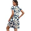 imageOFEEFAN Summer Dresses for Women Beach Cover Ups for Women with Pockets V Neck Swimsuit Loose FitNavy Blue Floral