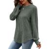 imageOFEEFAN Womens Tops Dressy Casual Long Sleeve Shirts for Women Business Casual Outfits Lightweight Fall Sweaters WarmA Green