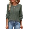 imageOFEEFAN Womens Tops Dressy Casual Long Sleeve Shirts for Women Business Casual Outfits Lightweight Fall Sweaters WarmA Green