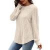 imageOFEEFAN Womens Tops Dressy Casual Long Sleeve Shirts for Women Business Casual Outfits Lightweight Fall Sweaters WarmBeige