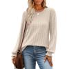 imageOFEEFAN Womens Tops Dressy Casual Long Sleeve Shirts for Women Business Casual Outfits Lightweight Fall Sweaters WarmBeige
