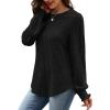 imageOFEEFAN Womens Tops Dressy Casual Long Sleeve Shirts for Women Business Casual Outfits Lightweight Fall Sweaters WarmBlack