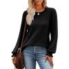 imageOFEEFAN Womens Tops Dressy Casual Long Sleeve Shirts for Women Business Casual Outfits Lightweight Fall Sweaters WarmBlack