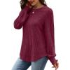 imageOFEEFAN Womens Tops Dressy Casual Long Sleeve Shirts for Women Business Casual Outfits Lightweight Fall Sweaters WarmMaroon