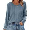 imageOFEEFAN Womens Tops Dressy Casual Long Sleeve Shirts for Women Business Casual Outfits Lightweight Fall Sweaters WarmBlue