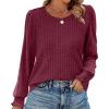 imageOFEEFAN Womens Tops Dressy Casual Long Sleeve Shirts for Women Business Casual Outfits Lightweight Fall Sweaters WarmMaroon