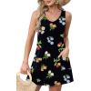 imageOFEEFAN Womens Summer Dresses 2025 V Neck Sleeveless Sundresses with Pockets Beach Vacation Clothes FloralPlainA Floral 48