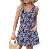 imageOFEEFAN Womens Summer Dresses 2025 V Neck Sleeveless Sundresses with Pockets Beach Vacation Clothes FloralPlainA Floral 51