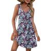 imageOFEEFAN Womens Summer Dresses 2025 V Neck Sleeveless Sundresses with Pockets Beach Vacation Clothes FloralPlainA Floral 51
