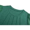 imageOFEEFAN Womens Summer Tops Pleated Swiss Dot Puff Sleeve Crew Neck T Shirts Loose Casual S3XLDgreen