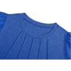 imageOFEEFAN Womens Summer Tops Pleated Swiss Dot Puff Sleeve Crew Neck T Shirts Loose Casual S3XLHblue