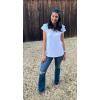 imageOFEEFAN Womens Summer Tops Ruffle Short Sleeve V Neck TShirts Casual Loose Fit1a White