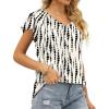 imageOFEEFAN Womens Summer Tops Ruffle Short Sleeve V Neck TShirts Casual Loose FitFloral Polka Dot