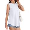 imageOFEEFAN High Neck Tank Tops for Women Loose Fit Sleeveless Top Summer Clothes Womens Tunic Tops to Wear with LeggingsAwhite