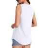 imageOFEEFAN High Neck Tank Tops for Women Loose Fit Sleeveless Top Summer Clothes Womens Tunic Tops to Wear with LeggingsAwhite
