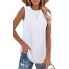 imageOFEEFAN High Neck Tank Tops for Women Loose Fit Sleeveless Top Summer Clothes Womens Tunic Tops to Wear with LeggingsAwhite