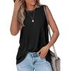 imageOFEEFAN High Neck Tank Tops for Women Loose Fit Sleeveless Top Summer Clothes Womens Tunic Tops to Wear with LeggingsBblack