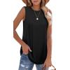 imageOFEEFAN High Neck Tank Tops for Women Loose Fit Sleeveless Top Summer Clothes Womens Tunic Tops to Wear with LeggingsBblack