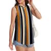 imageOFEEFAN High Neck Tank Tops for Women Loose Fit Sleeveless Top Summer Clothes Womens Tunic Tops to Wear with LeggingsBpattern Stripe Spot
