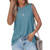 imageOFEEFAN High Neck Tank Tops for Women Loose Fit Sleeveless Top Summer Clothes Womens Tunic Tops to Wear with LeggingsDbluegreen