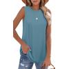 imageOFEEFAN High Neck Tank Tops for Women Loose Fit Sleeveless Top Summer Clothes Womens Tunic Tops to Wear with LeggingsDbluegreen