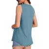 imageOFEEFAN High Neck Tank Tops for Women Loose Fit Sleeveless Top Summer Clothes Womens Tunic Tops to Wear with LeggingsDbluegreen