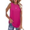 imageOFEEFAN High Neck Tank Tops for Women Loose Fit Sleeveless Top Summer Clothes Womens Tunic Tops to Wear with LeggingsEhotpink