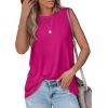 imageOFEEFAN High Neck Tank Tops for Women Loose Fit Sleeveless Top Summer Clothes Womens Tunic Tops to Wear with LeggingsEhotpink