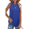 imageOFEEFAN High Neck Tank Tops for Women Loose Fit Sleeveless Top Summer Clothes Womens Tunic Tops to Wear with LeggingsFroyalblue