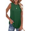 imageOFEEFAN High Neck Tank Tops for Women Loose Fit Sleeveless Top Summer Clothes Womens Tunic Tops to Wear with LeggingsGgreen