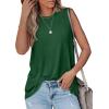 imageOFEEFAN High Neck Tank Tops for Women Loose Fit Sleeveless Top Summer Clothes Womens Tunic Tops to Wear with LeggingsGgreen