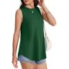 imageOFEEFAN High Neck Tank Tops for Women Loose Fit Sleeveless Top Summer Clothes Womens Tunic Tops to Wear with LeggingsGgreen