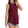 imageOFEEFAN High Neck Tank Tops for Women Loose Fit Sleeveless Top Summer Clothes Womens Tunic Tops to Wear with LeggingsHburgundy
