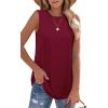 imageOFEEFAN High Neck Tank Tops for Women Loose Fit Sleeveless Top Summer Clothes Womens Tunic Tops to Wear with LeggingsHburgundy
