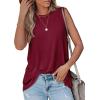 imageOFEEFAN High Neck Tank Tops for Women Loose Fit Sleeveless Top Summer Clothes Womens Tunic Tops to Wear with LeggingsHburgundy