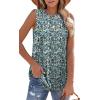 imageOFEEFAN High Neck Tank Tops for Women Loose Fit Sleeveless Top Summer Clothes Womens Tunic Tops to Wear with LeggingsPattern Blue Floral