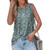 imageOFEEFAN High Neck Tank Tops for Women Loose Fit Sleeveless Top Summer Clothes Womens Tunic Tops to Wear with LeggingsPattern Blue Floral