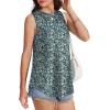 imageOFEEFAN High Neck Tank Tops for Women Loose Fit Sleeveless Top Summer Clothes Womens Tunic Tops to Wear with LeggingsPattern Blue Floral